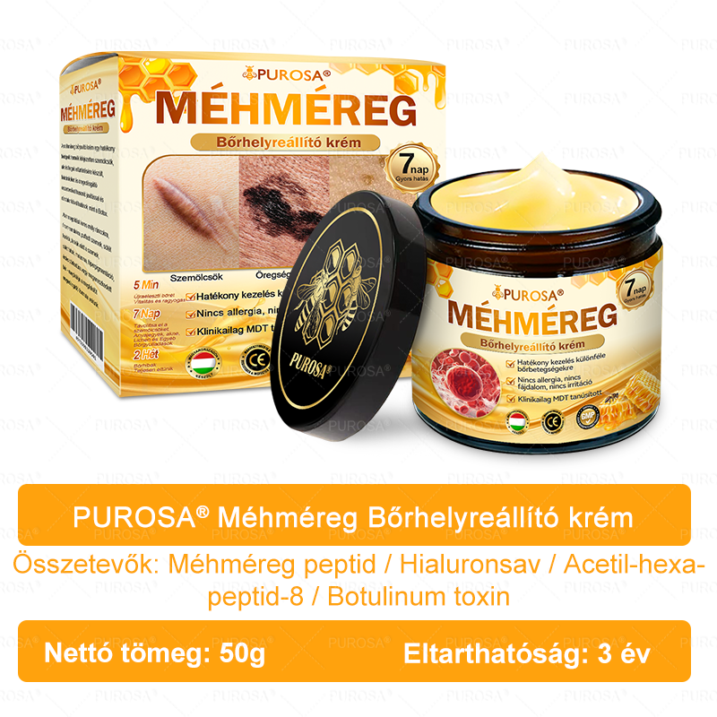 Magyarországról készült és szállított🐝🌸PUROSA® Méhméreg Bőrfelújító Krém 🔥 UTOLSÓ NAP – 80% KEDVEZMÉNY🔥
